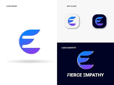 Fierce Empathy - Brand identity | modern E letter logo design abstract logo abstract mark app app logo brand brand identity brand identity designer branding design e letter logo letter logo logo logo branding logo design logo designer modern modern logo technology