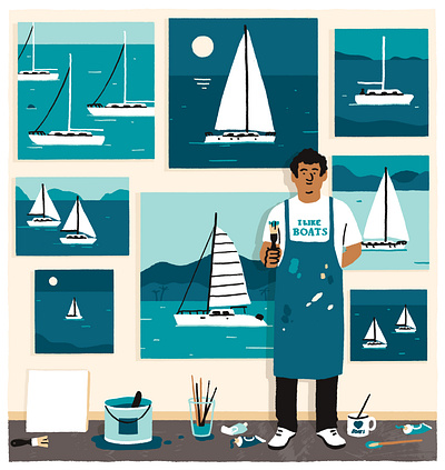 I Like Boats boats design drawing editorial illustration illustration illustrator print