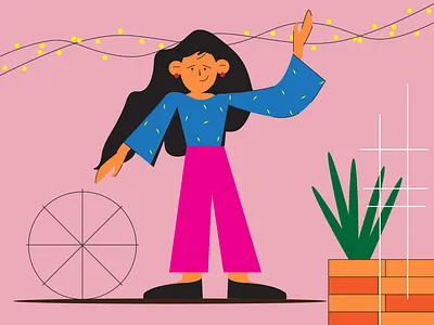 Girl waving illustration graphic design graphics illustration illustrator vector