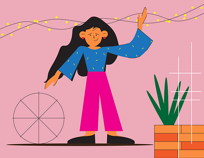 Girl waving illustration graphic design graphics illustration illustrator vector