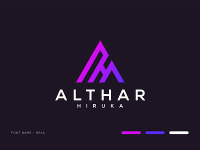 ALTHAR HIRUKA (AH) COMPANY LOGO business logo company logo creative logo design graphic design iconic logo illustration logo minimalist logo modern logo professional logo typography logo ui word mark logo