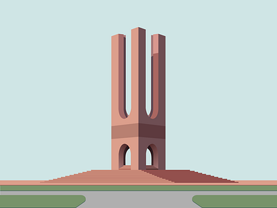 Martyr Monument(Shaheed Minar) architecture bangladesh design dhaka illustration jahangirnagar university martyr monument minimalism monument vector