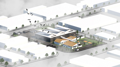 Aerial View | Project 6 aerial arichitecture design fabric factory follow hanoi indesign industrial landscapel photoshop porfolio render revit view vray