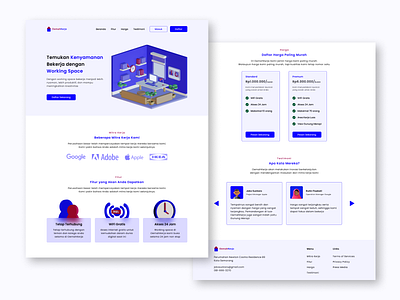 UI Design: Working Space - OemahKerja 3d design isometric landing page ui ui design uiux user experience user interface ux ux design work working space