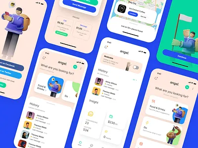 Travel Mobile App 2022 avatar blue dashboard food green home homepage list login mobile app places signup social login travel trend ui ux