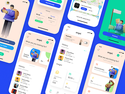 Travel Mobile App 2022 avatar blue dashboard food green home homepage list login mobile app places signup social login travel trend ui ux