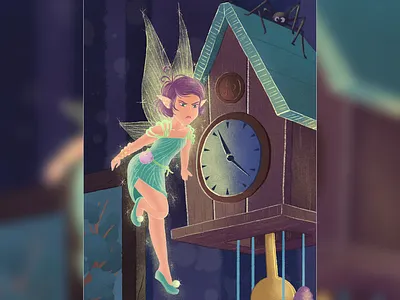 Tinker Bell art story artwork character art children book design dugital art fairy fairy tale game app game art game design girl illustration illustrator night peter pan picture book spider tinker bell watch