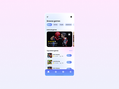 Gaming app store app graphic design product design ui