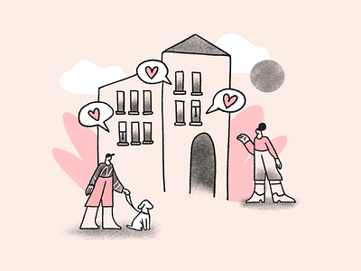 Effortless Illustrations character design handmade hearts illustrated illustration ink pink traces ui website