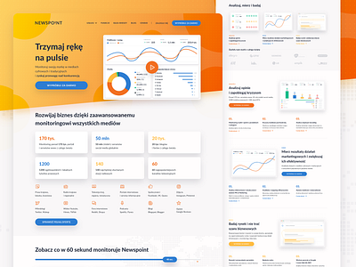 Monitor Media App app charts colors design faq flat graphic design homepage illustration landingpage marketing monitor media app monitoring pricing ui user experience user interface ux web webdesign