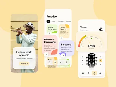 Music Learning App animation app design design education graphic design interaction design interface learning mobile mobile app mobile application mobile ui motion graphics music music school musical instruments ui user experience user interface ux