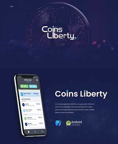 Coins Liberty mobile app android app bitcoin cryptocurrency cryptocurrency app design dpg exchange app figma ios kotlin logo mobile app mobile design php smart contract swift ui ux wallet app