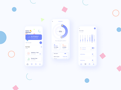 Alarmie alarm alarm app design figma figmadesign goals goals app habbit habbit app productivity ui