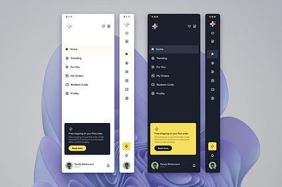 Sidebar Nav + Dark Alternative ✨ dark desktop figma inspiration light menu mode responsive sharing sidebar ui