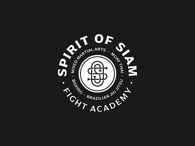 Spirt of Siam black branding circle gym icon logo logo design mma monochrome monogram symbol type typography