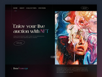 NFT Landing 2022 dark marketplace minimal nft trend ui ux