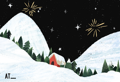 At Snowy Season 2d art adobe design digital art illustration photoshop procreate texture