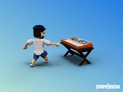 Synthesizer 3d 3dvoxel branding design illustration lighttracer logo pixel sandbox synthesizer vox art voxel vx