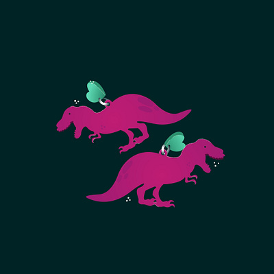 18. Match colorful dinosaur earrings illustration illustrator minimal vector