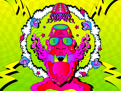 Nershquatch festival hot illustation lightning mushrooms music sasquatch trippy