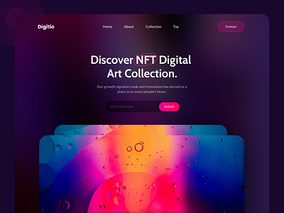 Digital Art NFT Marketplace Website art artwork clean design digital digital artwork header market nft ui ui design ux web website