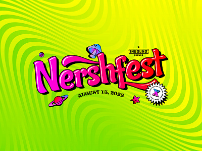 Nershfest X beer logo minnesota mushrooms music saturn trippy wordmark