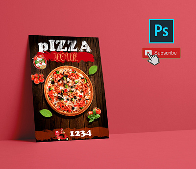 design poster pizza simple ..adobe photoshop tutorial design logo design mokup photoshop poster