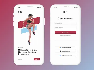 Daily Ui Design Challenge | Day 01 | Sign Up 001 dailyui design fitness fitnessapp onboarding signup ui uichallenge welcome screen
