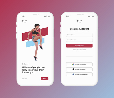 Daily Ui Design Challenge | Day 01 | Sign Up 001 dailyui design fitness fitnessapp onboarding signup ui uichallenge welcome screen