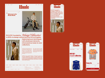 RHUDE typogaphy ui design ux ui ux design web design website design