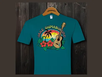 Jake Shimabukuro. 70's style tour tee 70s badge branding design graphic design illustration logo music retro ui uke ukulele vector vintage