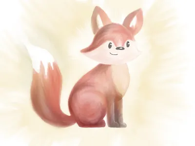 Foxy animal fox illustration procreate smudge vector watercolor