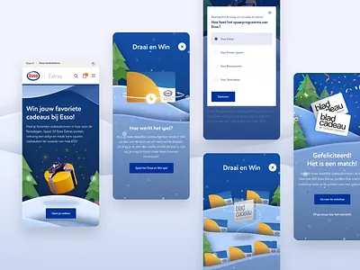 Fueling holiday gamification - Esso activation campaign design game gamification holiday mobile prize ui ux web design win winter