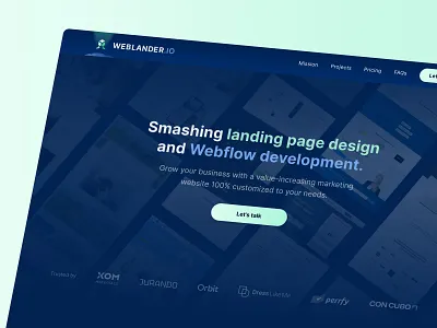WEBLANDER.IO - Landing Page Design agency design lander landing landing page landingpage page site space web web design web page web site webdesign webdesigner webflow webflow design webflow development webpage website