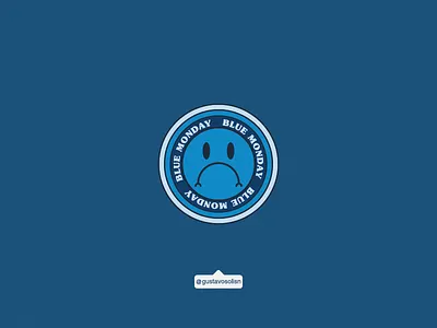 Blue Monday badge blue monday chile flat design illustration sticker venezuela