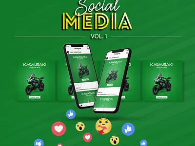 Kawasaki Bike Instagram post-Design Free Download aestetic bakupgraphic branding chand insta instagram mediaig minimal palette post presentation psdtemplate quotes sagesmask sale social templatepsd vintage webpsd webpsdstore