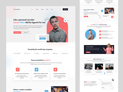 Make Career Landing career design findjob job landing makecareer makejob minimal modern ui uidesigner ux website