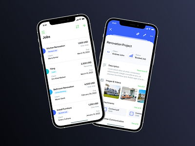 SaaS CRM iOS App app app design crm customer management system design ios job job management job manager jobs mobile mobile app mobile crm mobile saas mobile ui design phone saas ui ui design ux