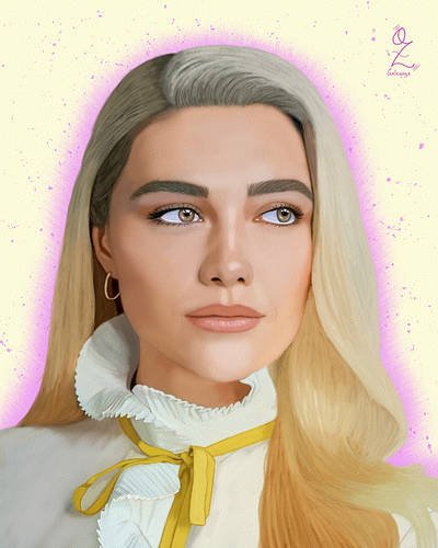 Florence Pugh portrait drawing by Oz Galeano art arte arte ozgaleano design dibujo digitalart drawing fanart florence pugh illustration mexico ozgaleano portrait retrato