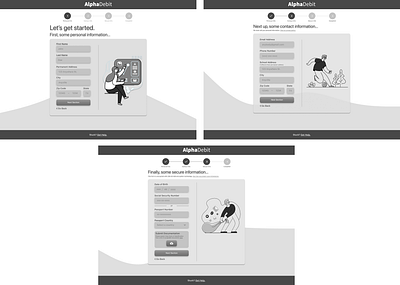 AlphaDebit Multistep Form UI design designlab illustration ui ux web