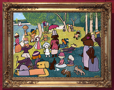 A Dog's Day Afternoon afternoon animal bark canvas cartoon children children illustration cute daylight digital painting doddle art dog dog lover doodle doodle artist impressionism kids painting pet sunday