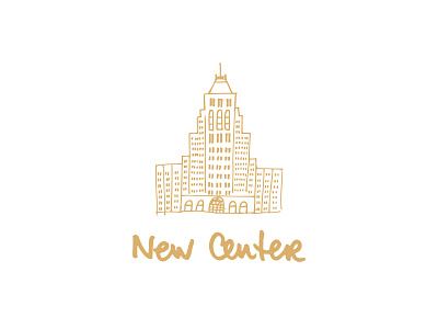 New Center Detroit - Fisher Building - Icon Illustration albert kahn architecture art deco branding design detroit doodle fisher building icon illustration logo michigan new center sketch vector