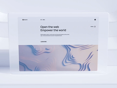 Near landing UI 3d animation branding c4d city clean design home landing landscape meta metaverse motion planet simple space ui ux webpage website