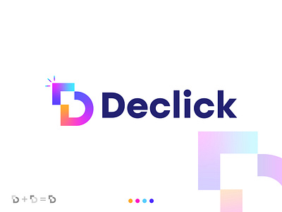 Declick-Logo Design | D & Click Cimbinemark | Branding app icon app logo brand identity brand logo branding click mark colorful logos d d logo dribbble logos illustration letter d lettermark logo logo design minimalist mobile modern logo symbol typography