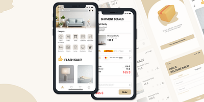 Furniture E-commerce app design e commerce furniture icon mobile app typography ui ui design ux vector