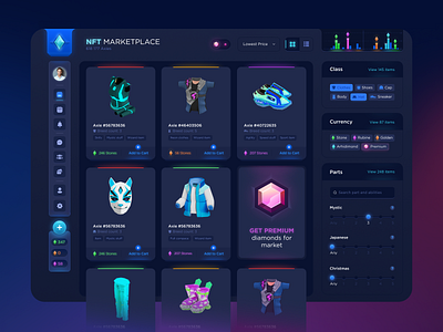 NFT marketplace concept crypto dark dark ui dashboard design design system gradient market merketplace nft nft market ui uiux ux web web design web site