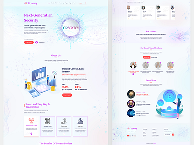 Cryptocurrency Website & Landing Page bitcoin crypto web crypto website cryptocurrency cryptocurrency website designerforux ethereum landing page landing page design marketplace marketplace data minimal nft template design ui uiux design uiux designer ux web web design