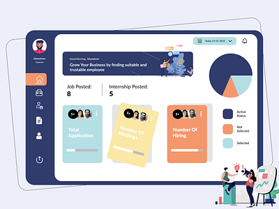 Internship And Job Portal branding design figma illustration internship job ui ux web webdesign website
