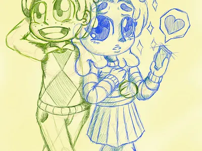 Unknown Chemistry character design character development color schemes drawing flat illustration romance shading sketch