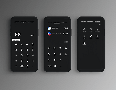 Calculator App | Daily UI 004 android calculator app design app mobile app ui calculator calculator app dark mode graphic design illustration ios app light mode mobile ui ux design